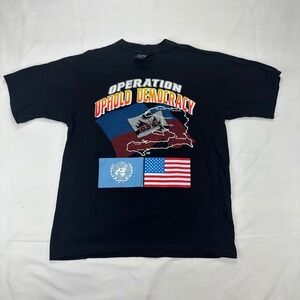 Vintage 90s‎ Operation Uphold Democracy Haiti Military T-Shirt Single Stitch L